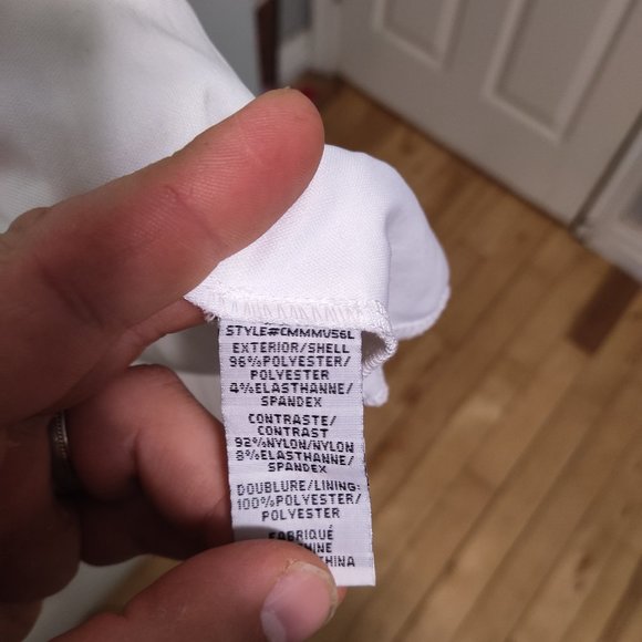 Laura Petite white mini dress with contrast striping - Picture 4 of 5